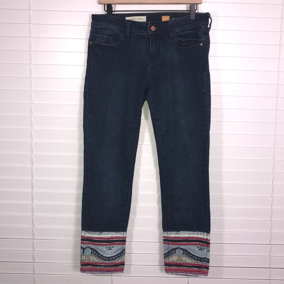 Anthropologie Pilcro Embellished Cuff Crop Jean - Picture 3 of 8